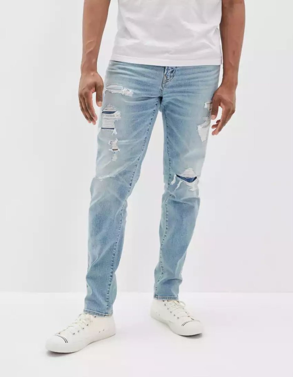 Jean American Eagle AE AirFlexPatched Athlétiques Fit Multicolore Homme | WZC-08991822